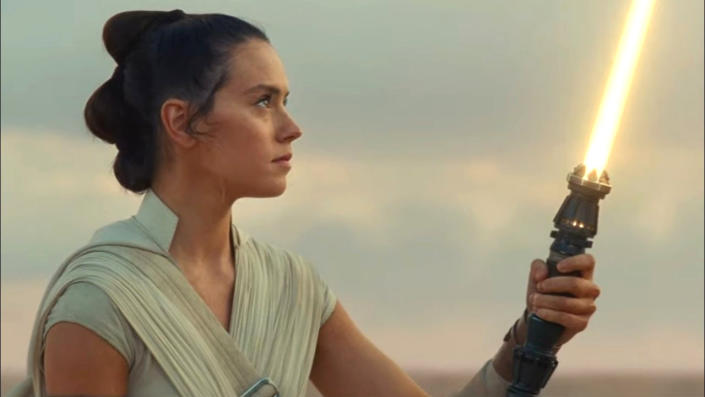 Daisy Ridley as Rey in the final moments of &#39;Star Wars: The Rise of Skywalker&#39;. (Credit: Disney/Lucasfilm)