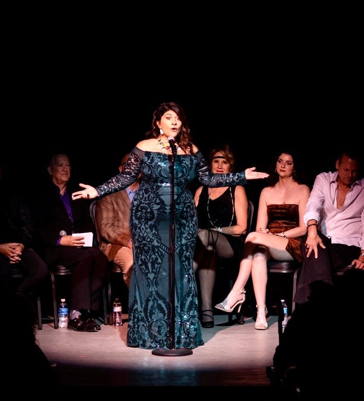 Star contestant Shay Moraga belts out "Part of Your World: at "Singing With the Desert Stars," a benefit for Desert Ensemble Theatre, Oct. 7, 2022.