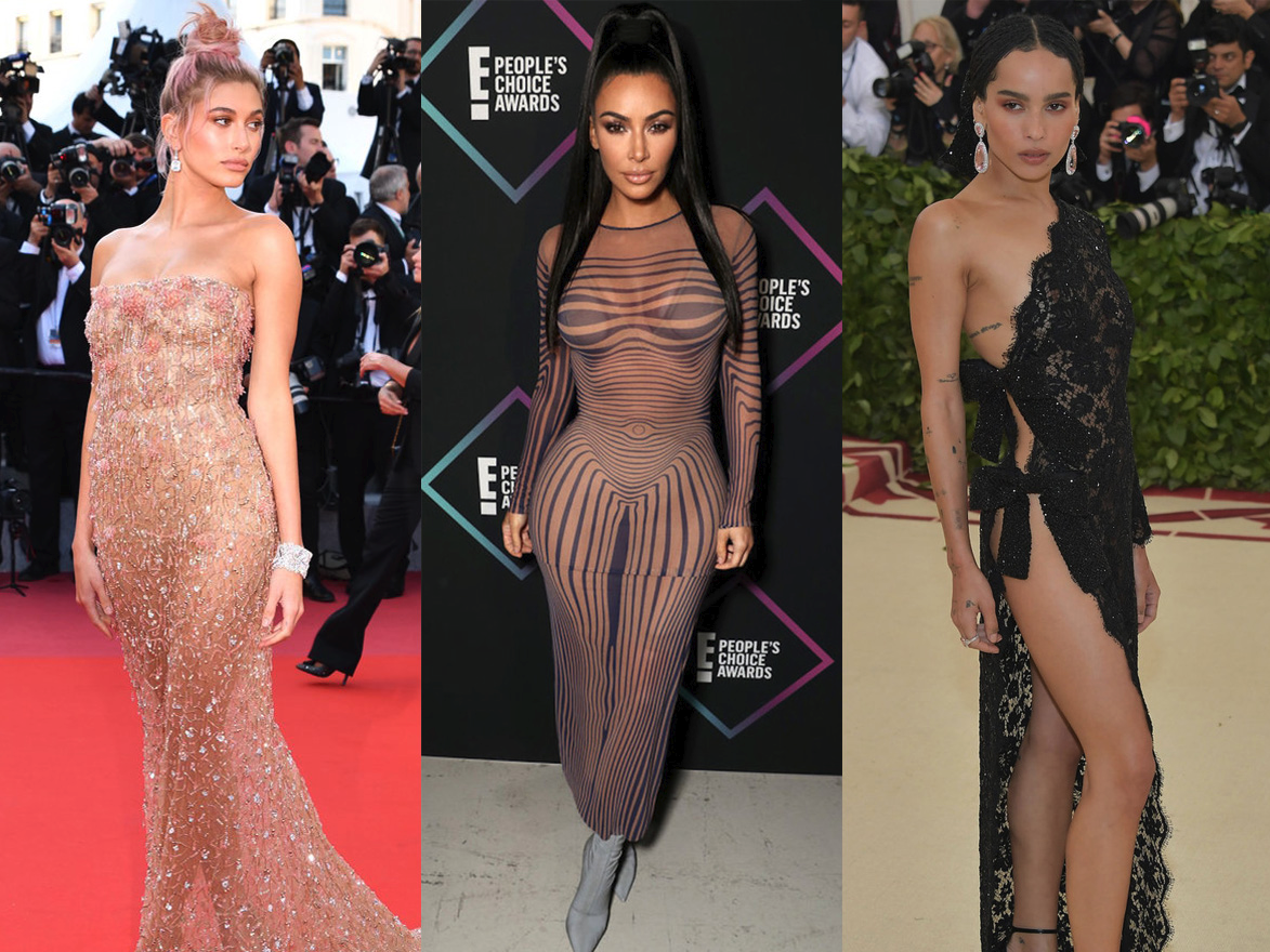 Celebrities in Naked Dresses