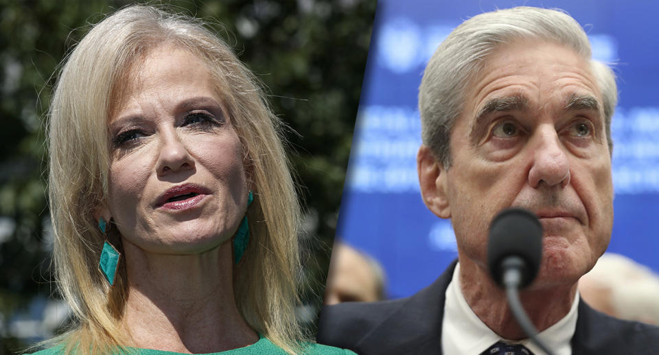 Kellyanne Conway and former special counsel Robert Mueller. (Photos: Jacquelyn Martin/AP, Andrew Harnik/AP)