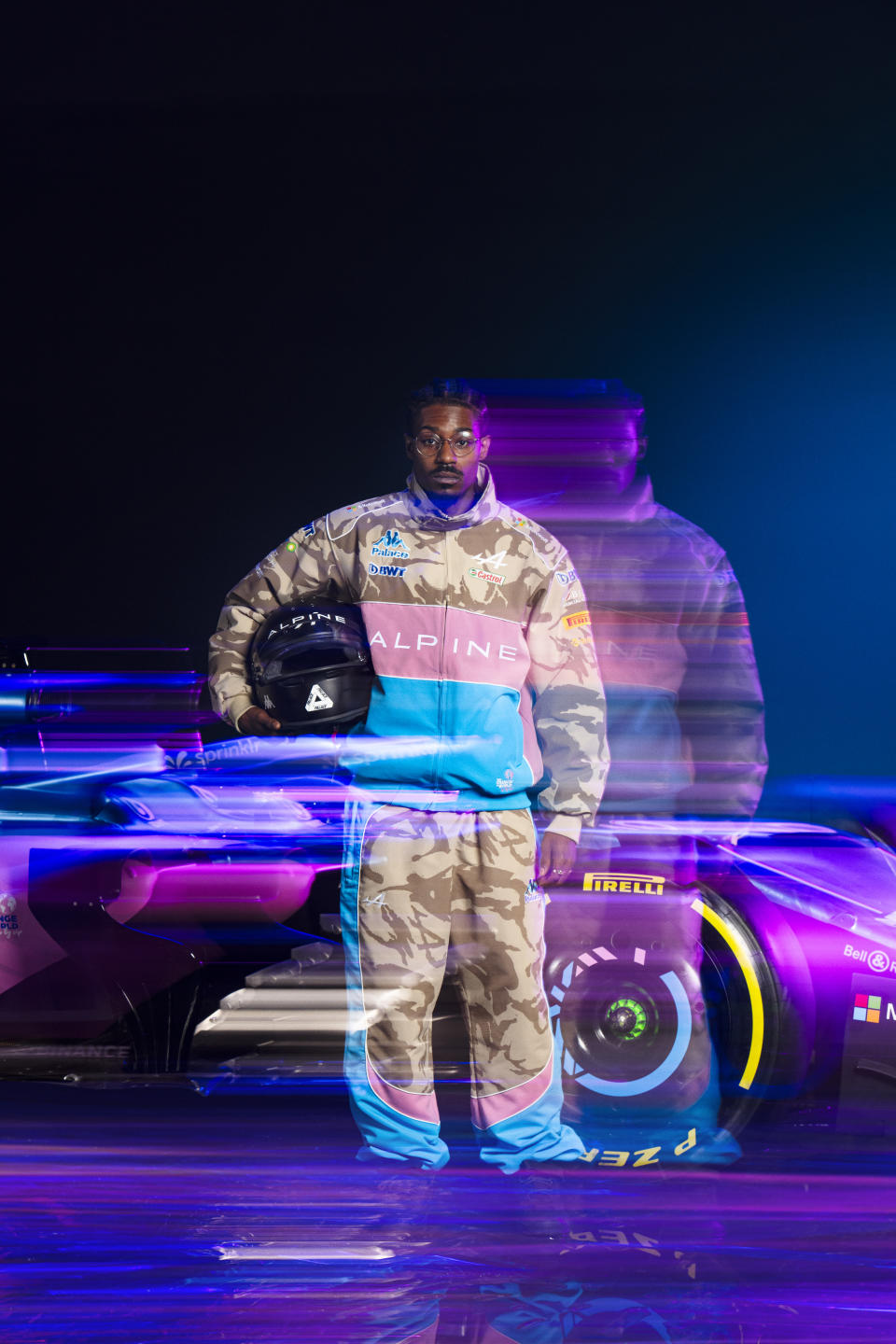 Visual for the Palace x Kappa x BWT Alpine F1 Team capsule