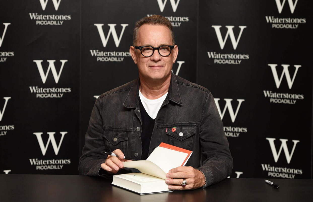 Photo by: KGC-146/STAR MAX/IPx
2017
11/1/17
Tom Hanks signs copies of his first book, 'Uncommon Type: Some Stories, a collection of 17 short stories' focusing around the theme of typewriters in New York City.