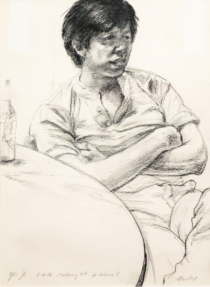 “#42 YuJi,” a charcoal drawing by Sigmund Abeles, is one of the works that will be auctioned in the New Hampshire Art Association auction where bidding begins Feb. 18.