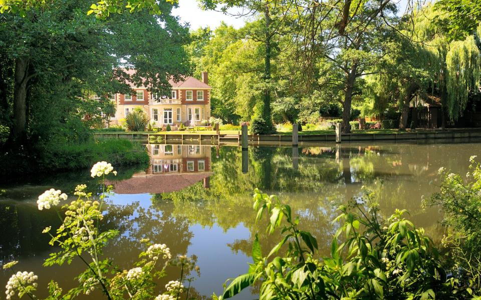 Residential housing by the River Wey at Weybridge UK