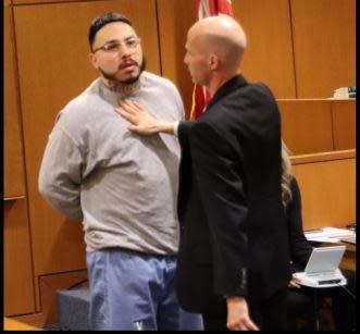 Euren Balbuena is seen after an altercation during the reading of victim impact statements. / Credit: Ventura County District Attorney