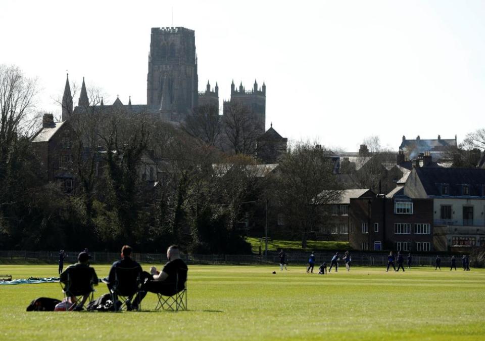 Durham in friendly action at the University Cricket Ground earlier this week.