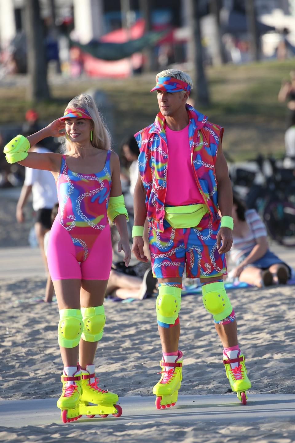 The pair were filming on a concourse near the Venice Beach skatepark (SplashNews.com)