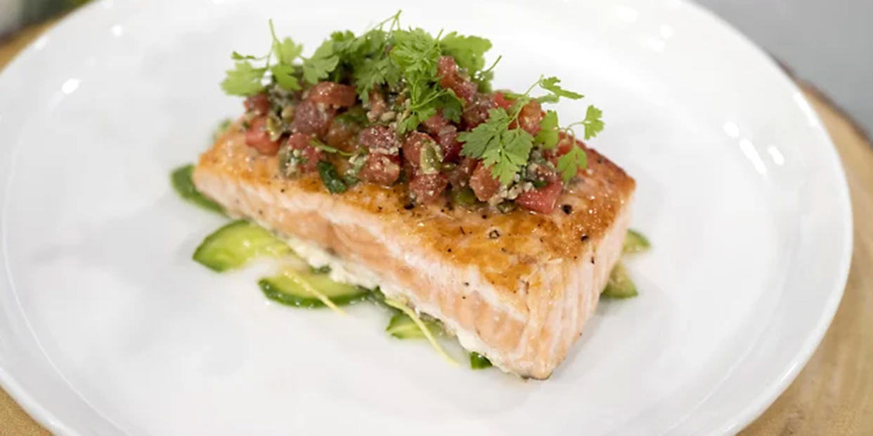 This Roasted Salmon is served at the U.S. Open.  (TODAY)