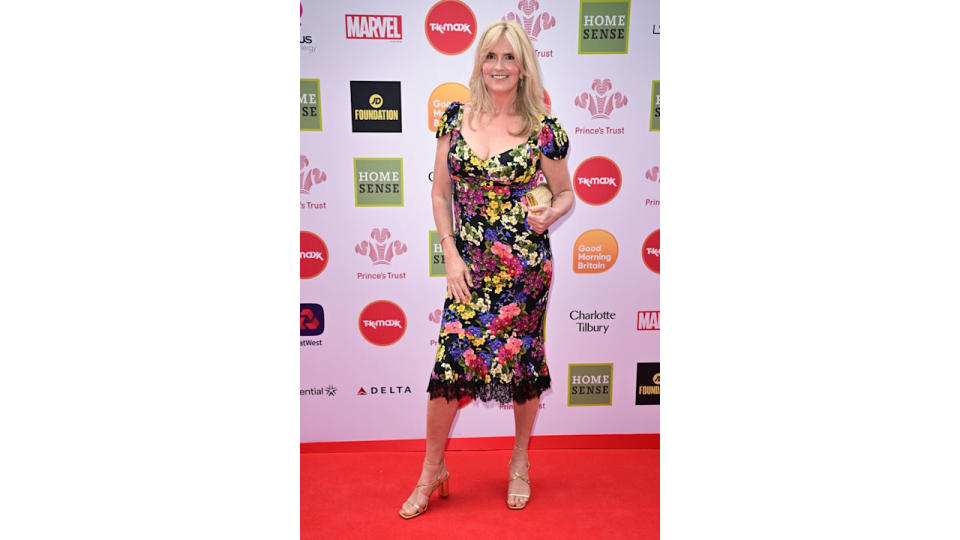 Penny Lancaster in a floral dress