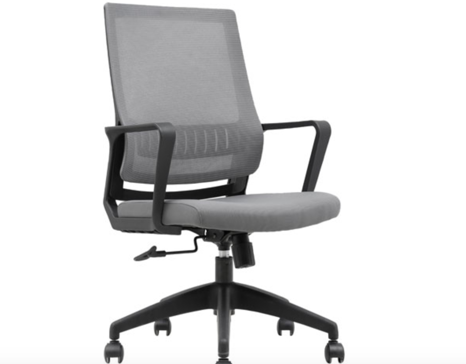 Brassex Capri Ergonomic Mid-Back Mesh Office Chair - Grey
