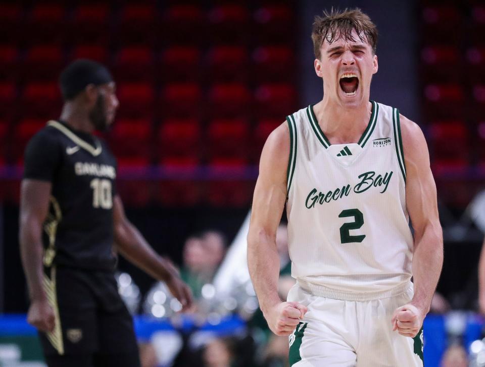 UWGB’s Preston Ruedinger is one of several players who must decide whether to enter the NCAA transfer portal in the next month.