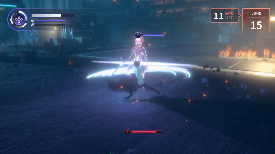 A screenshot of combat in Eternights.