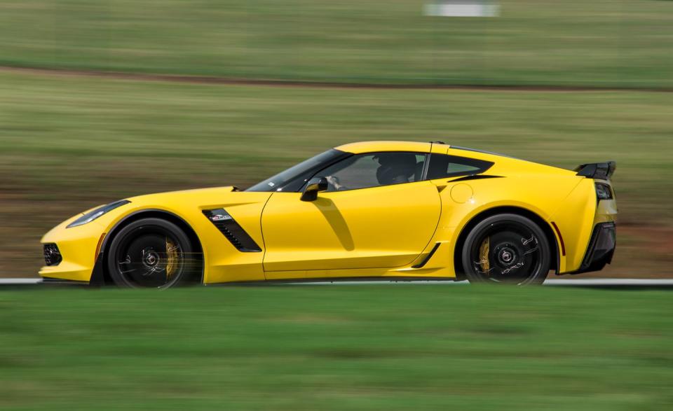 <p>Horsepower: 650; Weight: 3550 lb; Price as tested: $100,245</p><p><br>Seconds before the Corvette Z06 crosses the start-finish line to begin its hot lap, you’re subjected to 1.20 g’s of lateral acceleration for six full seconds through Hog Pen. A silence falls over the switchboard in your head. Every neuron lines up to get the Z06 moving through space as quickly as possible. Gone are the employment doubts, the mortgage-payment anxieties, and the hair-thinning concerns that clutter up your daily thoughts-domestic worry is not possible at 1.20 g’s. Belt into a Z06 with the Z07 package like this one and the automotive-induced enlightenment lasts exactly 2:44.6. <a rel="nofollow noopener" href="http://www.caranddriver.com/features/chevrolet-corvette-z06-at-lightning-lap-2015-feature" target="_blank" data-ylk="slk:READ MORE ››;elm:context_link;itc:0;sec:content-canvas" class="link ">READ MORE ››</a><br></p>