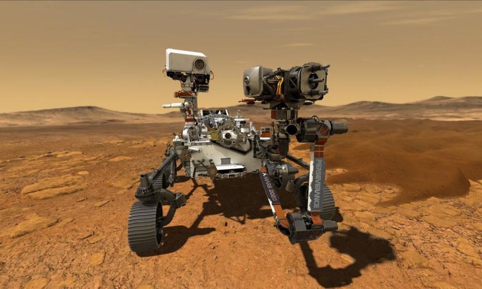 The US Mars rover Perseverance.