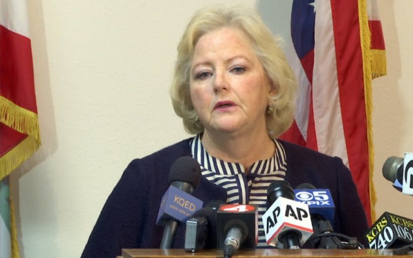 Alameda County Dist. Atty. Nancy E. O'Malley announces that her office will charge seven current and former Bay Area police officers in a sexual misconduct scandal involving a woman who now faces a battery charge in Florida.