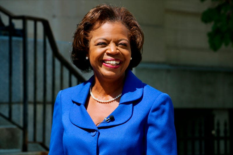 Democratic U.S. Senate candidate Cheri Beasley speaks at a campaign appearance in Durham, N.C., on Monday, Aug. 29, 2022. Beasley is one of several candidates the Democratic party is trying to boost by pushing Black voter turnout.