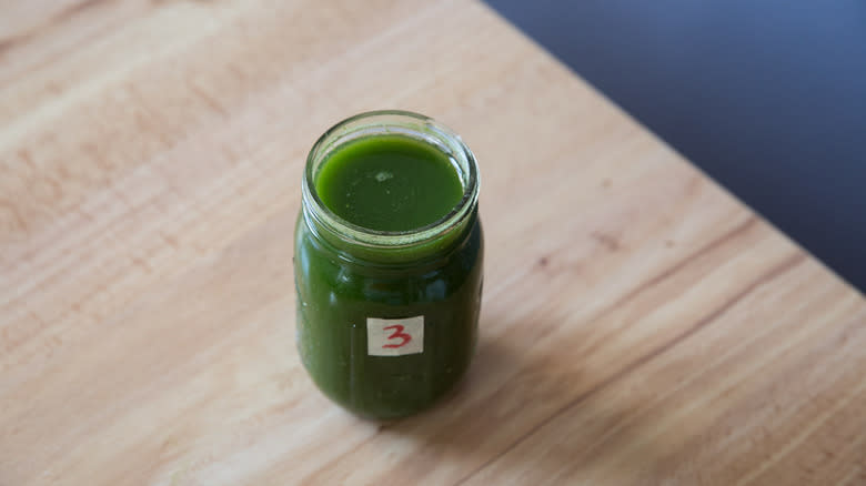 mason jar with green juice