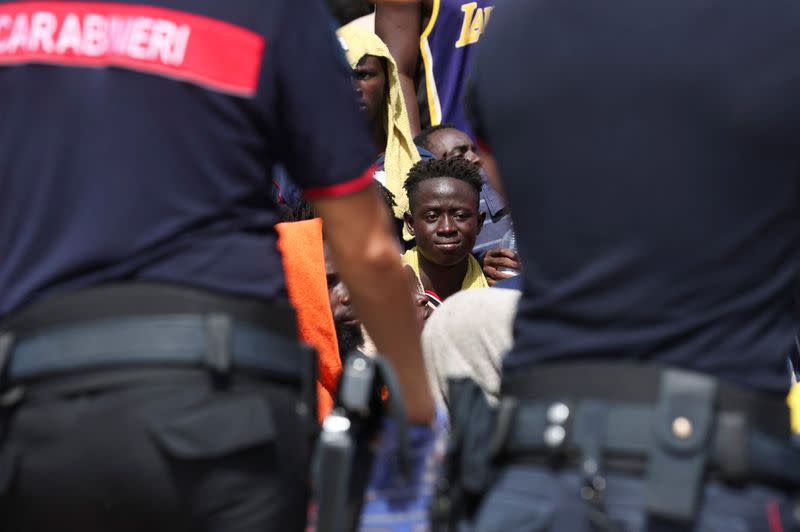 Migrants in Lampedusa