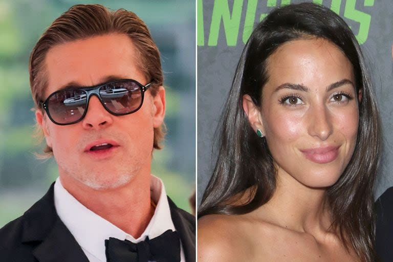 Brad Pitt y su novia Inés de Ramón . Díptico