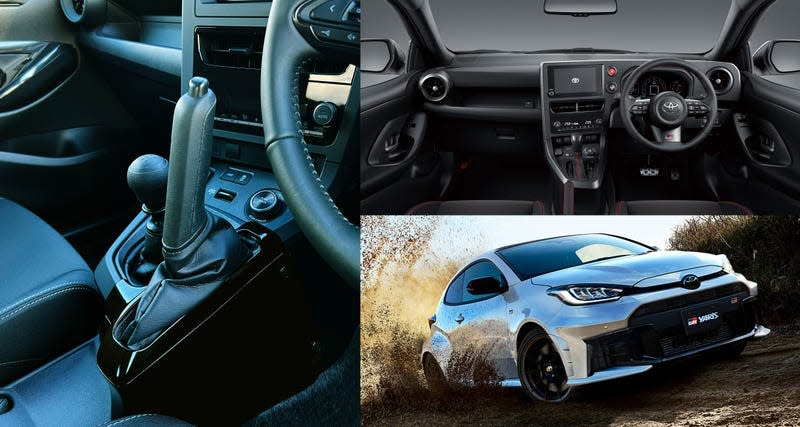 Collage showing Toyota GR Yaris and its interior