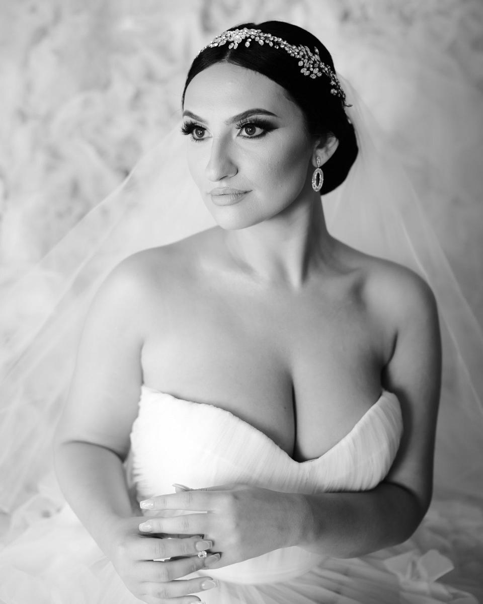 bridal shot of Josephine Pepa in her wedding dress