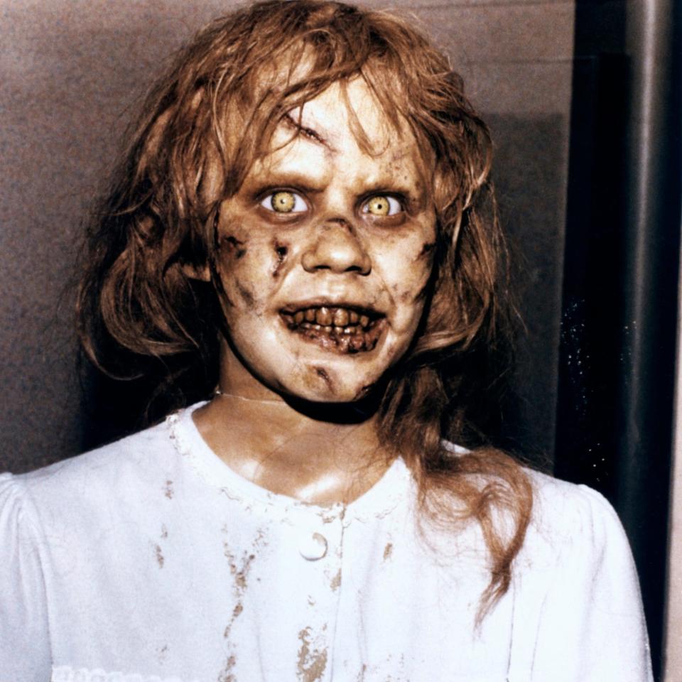 Linda Blair on the set of The Exorcist - Getty