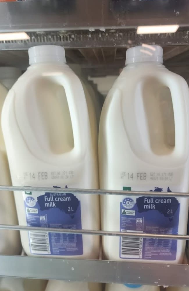 Woolworths switched coloured milk caps for clear ones last year part of an eco-conscious move to improve recycling habits. Picture: NewsWire