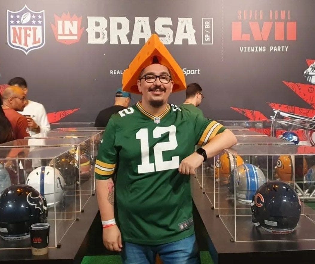 Marcus Rovere of Packers Brasil at a Super Bowl LVII party in 2023.