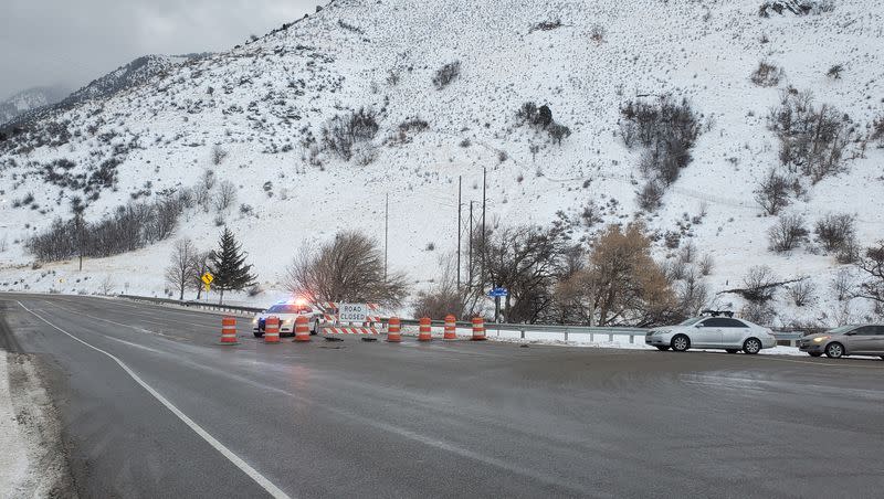 Law enforcement closed Sardine Canyon in Cache County due to weather conditions on Friday morning, Jan. 12, 2024.