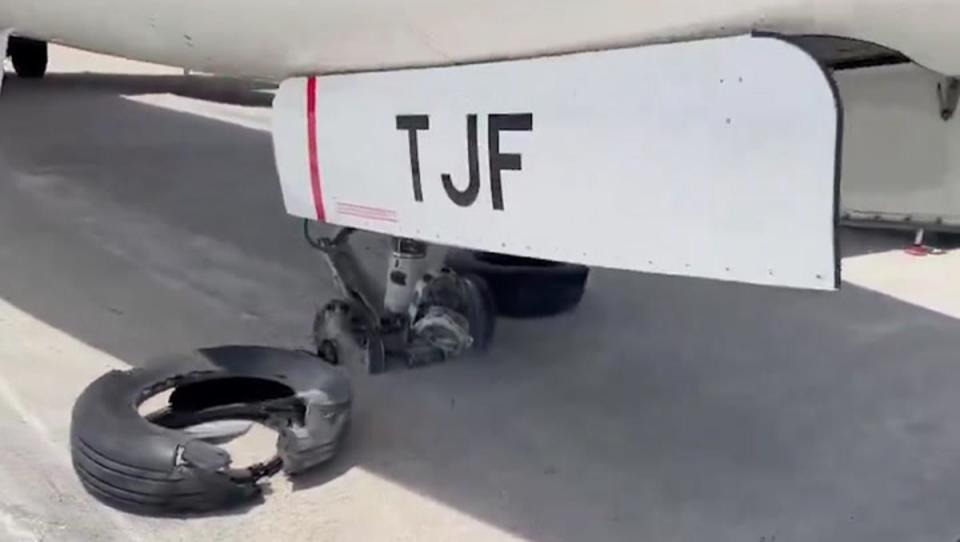 A Boeing plane's tire exploded during landing at Turkey airport (Abdulkadir Uraloğlu)