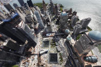 Vista aérea del Memorial del 9/11 en el World Trade Center, de Nueva York, también conocido como Zona Cero. Lucas Jackson-Pool/Getty Images