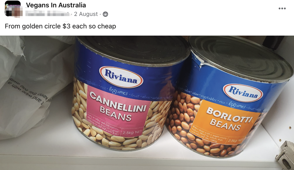 Two and a half kilo of beans for just $3 each. Source: Facebook. 