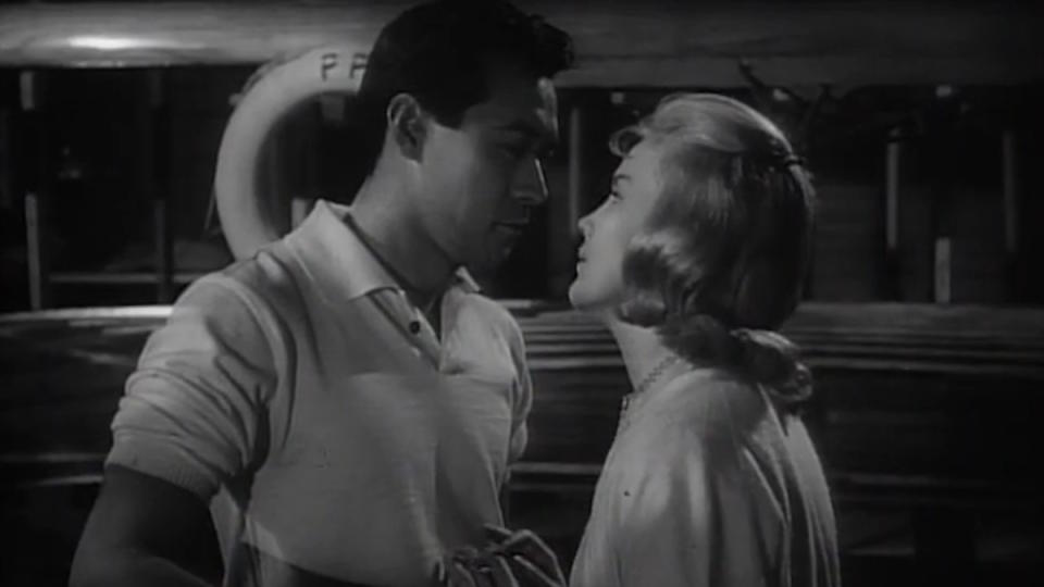 James Shigeta woos an American woman in a garden in Bridge to the Sun