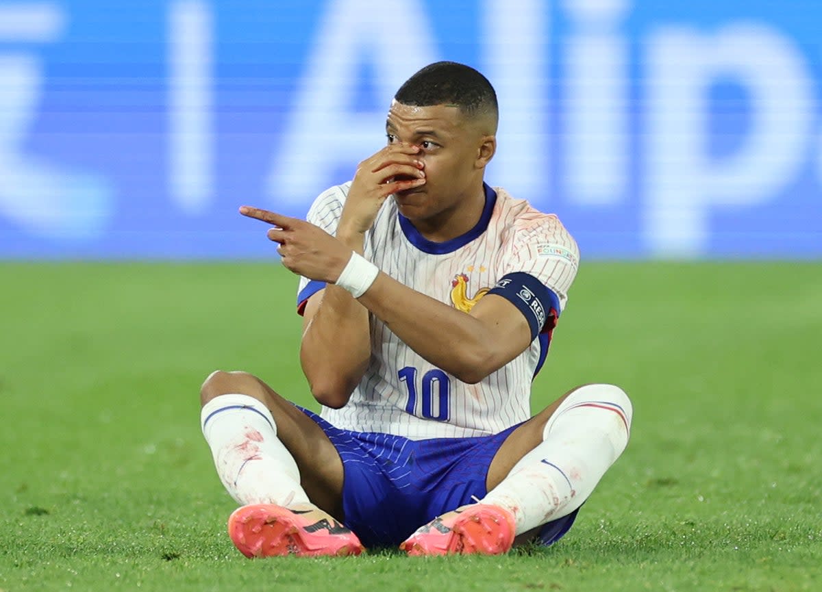 Painful blow: Kylian Mbappe fractured his nose during France’s 1-0 Group D win over Austria at Euro 2024 (Getty Images)