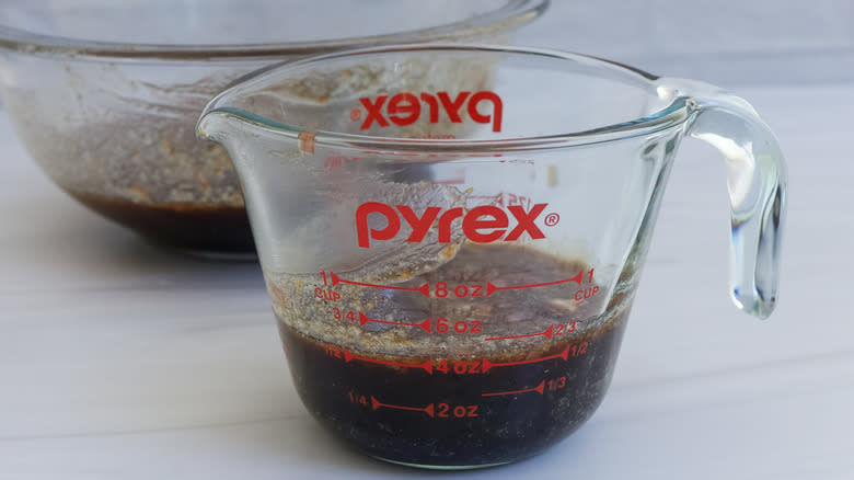 marinade in measuring cup