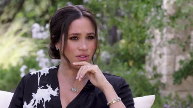 Meghan Markle during her interview with Oprah Winfrey<p>CBS</p>