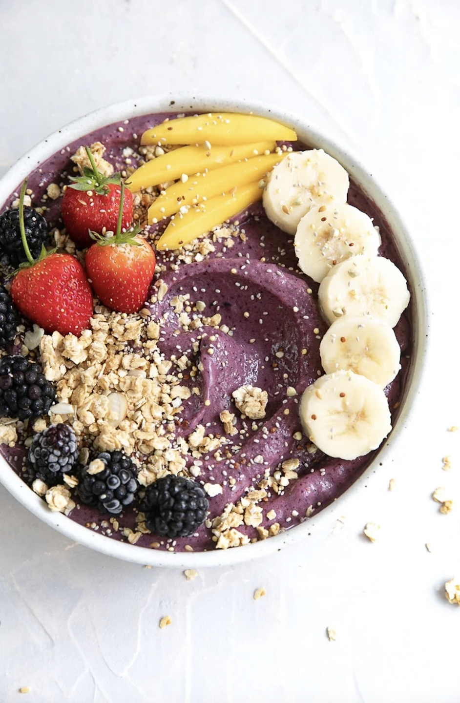 a bowl of cereal and fruit