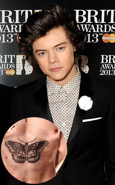 Harry Styles recently added this big butterfly on to his growing collection of nearly 30 tattoos. There's something slightly off-putting about a grown man with a huge butterfly inked onto his torso.