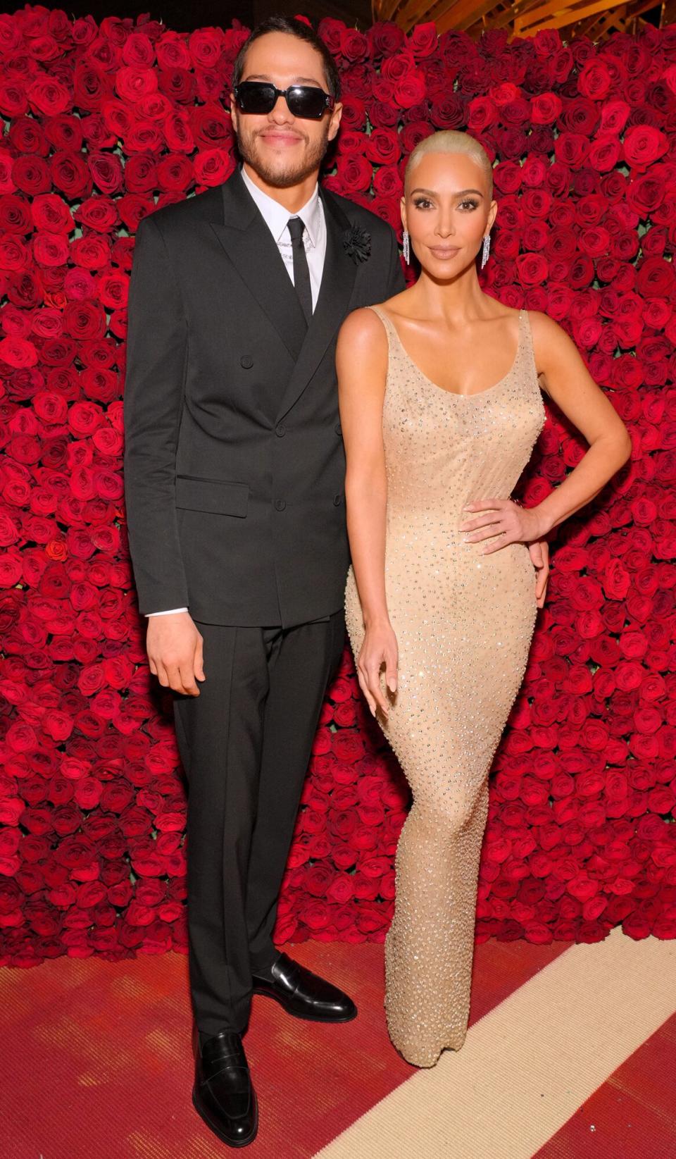 Pete Davidson and Kim Kardashian attend The 2022 Met Gala Celebrating "In America: An Anthology of Fashion" at The Metropolitan Museum of Art on May 02, 2022 in New York City