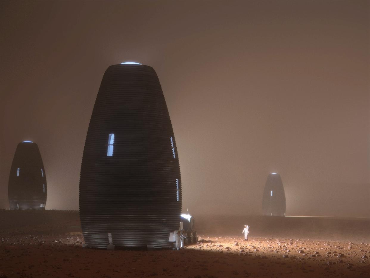 Nasa’s 3D-Printed Habitat Challenge has seen various structures proposed that could be built from the materials found on Mars (Nasa)