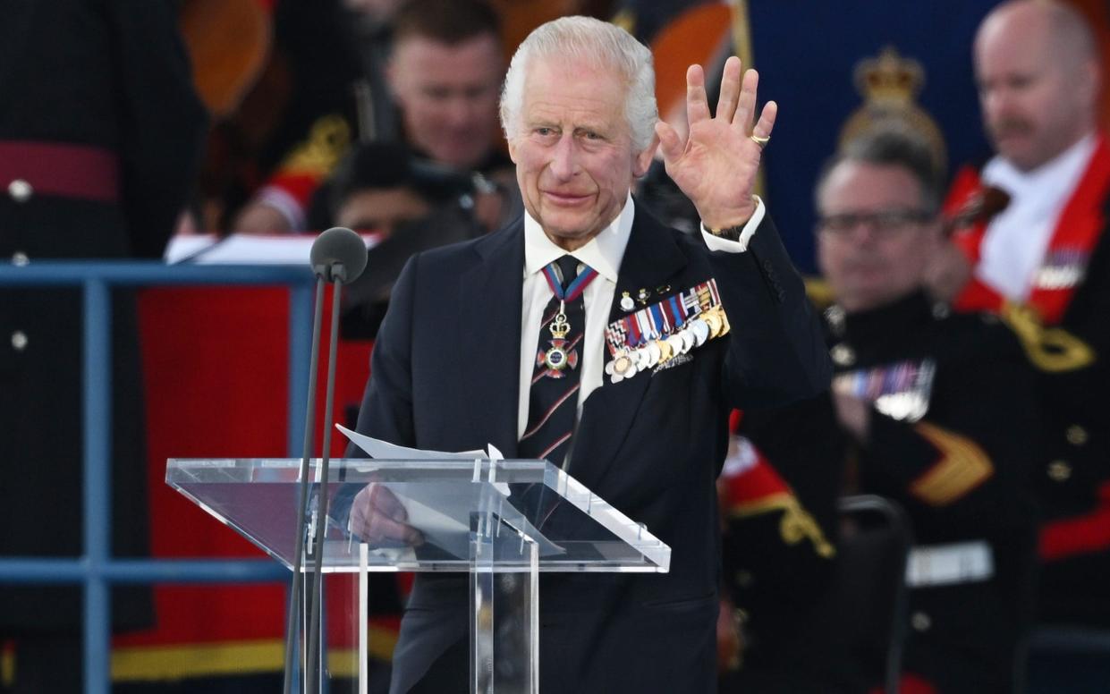The king paid tribute to veterans during his speech