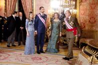 <p>The family gathered at the Royal Palace for the Pascua Military ceremony.</p>