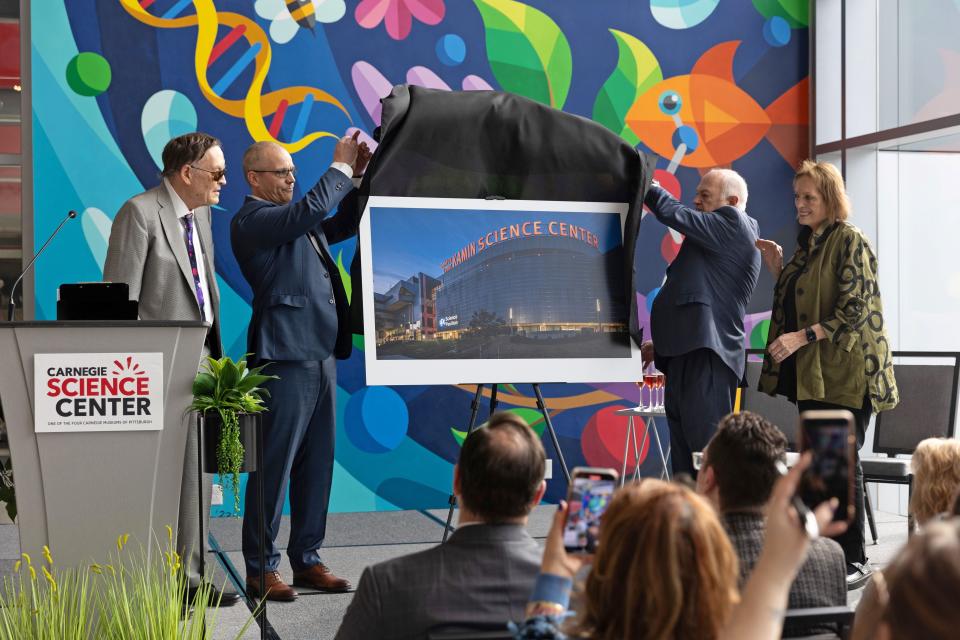 Tuesday's unveiling of the new name and artistic rendering for what's been known since 1991 as the Carnegie Science Center.
