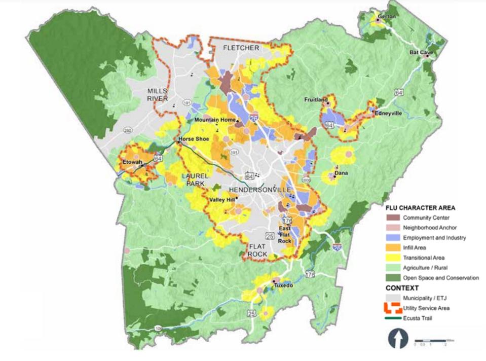 This future land use map is a part of the draft of the Henderson County 2045 Comprehensive Plan.