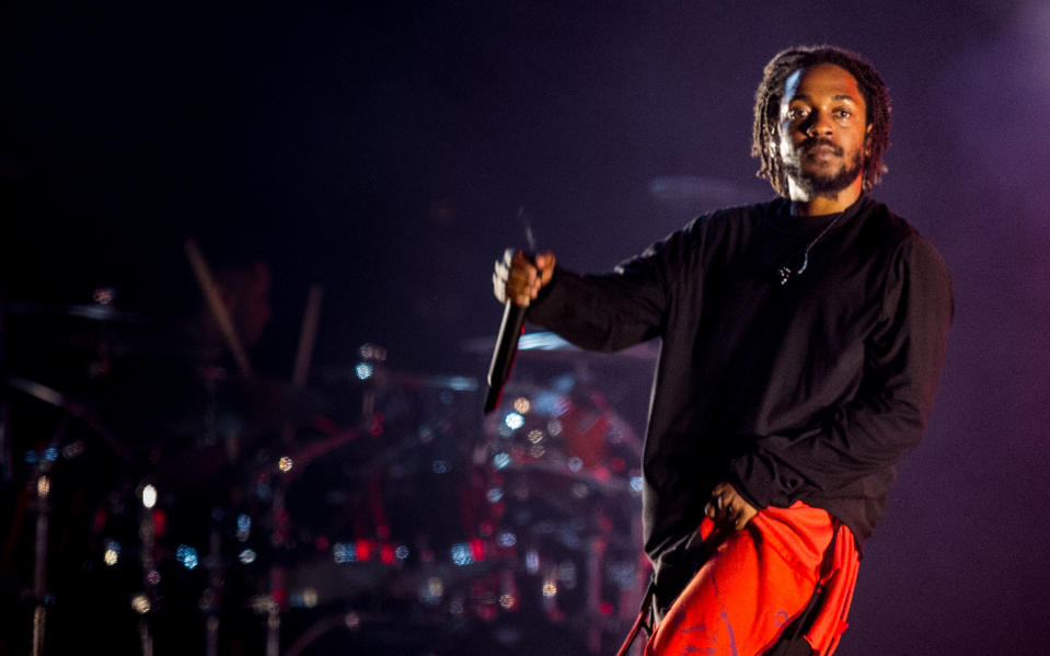 Kendrick Lamar performs during the third day of Lollapalooza Buenos Aires 2019 at Hipodromo de San Isidro on March 31, 2019 - Credit: Santiago Bluguermann/Getty Images