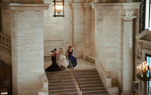 <p>HBO</p> The New York Public Library in 'Sex and the City: The Movie'.