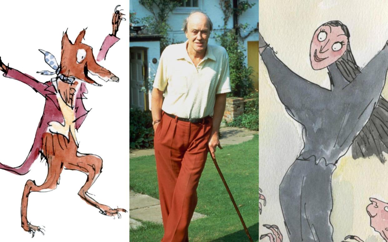 Mr Fox, Roald Dahl himself, and one of his witches