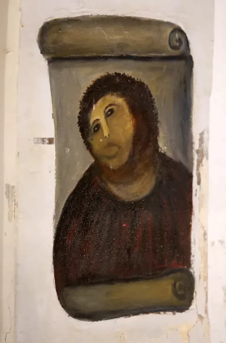 El Ecce Homo restaurado por Cecilia Giménez en 2012