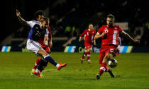 Britain Football Soccer - Scotland v Canada - International Friendly - Easter Road, Edinburgh, Scotland - 22/3/17 Scotland’s Jordan Rhodes shoots at goal Action Images via Reuters / Jason CairnduffLivepic