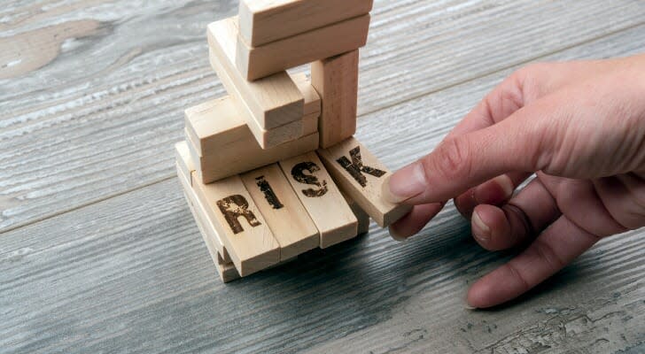 "RISK" spelled out in wooden blocks